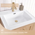 thumbnail image 5 of Gela 24" Single Sink Bath Vanity in Fir Wood Brown with Ceramic Basin and Mirror, 5 of 15