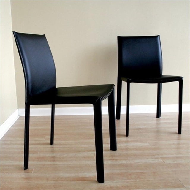 Baxton Studio Chaise de Salle à Manger Burridge Noire (Ensemble de 2)