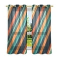 thumbnail image 6 of Yayeee Window Curtains Light Filtering 63"x42" Grommet Panel Pair Home Living Room Decor, Retro Stripes, 6 of 7