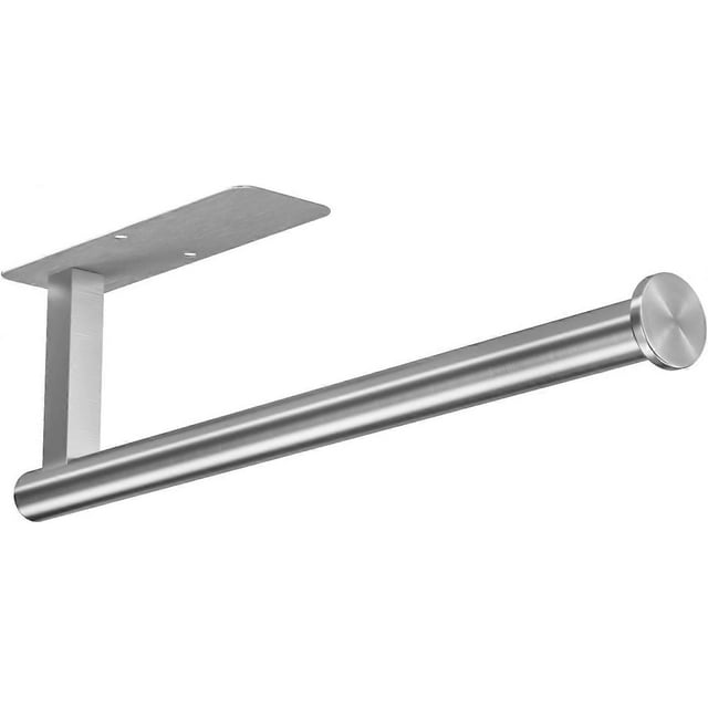 Wall Mount Paper Towel Holder, Sturdy Under Cabinet Paper Towel Holder Wall Mount, Stainless Steel Hanging Paper Towel Holder(Extra Two Hooks)