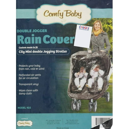 Comfy Baby City Mini Double Jogger Rain Shield - black/clear, one