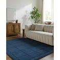thumbnail image 2 of BoutiqueRugs Siarl Hand Tufted Wool Checkered Small Area Rug - Modern Natural Fabric Geometric Carpet for Living Room, Dining Room, Bedroom - Blue, Navy - 2' x 3', 2 of 6
