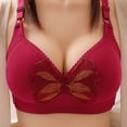 thumbnail image 4 of Gymayou Wire-Free Full Coverage Bra for Middle-Aged Elderly Women Adjustable Shoulder Straps Gentle Support Anti-Sagging Comfort Everyday Underwear Wine M, 4 of 8
