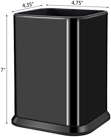 Stainless Steel Kitchen Utensil Holder for Countertop, Spoon Spatula Organizer,Modern Rectangular Large Cooking Utensil Caddy Counter,Utensil Crock (Stainless Steel Black)