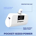 thumbnail image 2 of CHARGEWORX Portable Power Bank with LCD Display, Built-in Lightning Connector, Dual Charge Fast Charge Portable Charger 5000mAh, Compatible with iPhone 14, 13, 12 & Older (White ), 2 of 7