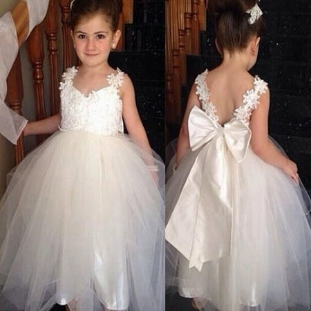 Flower Girl Princess Dress Kid Party Pageant Wedding Bridesmaid