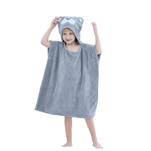 Toalla de baño con forma de dibujos animados para niños, forro polar Coral, amigable con la piel, suministros de toallas de baño con capucha para el hogar