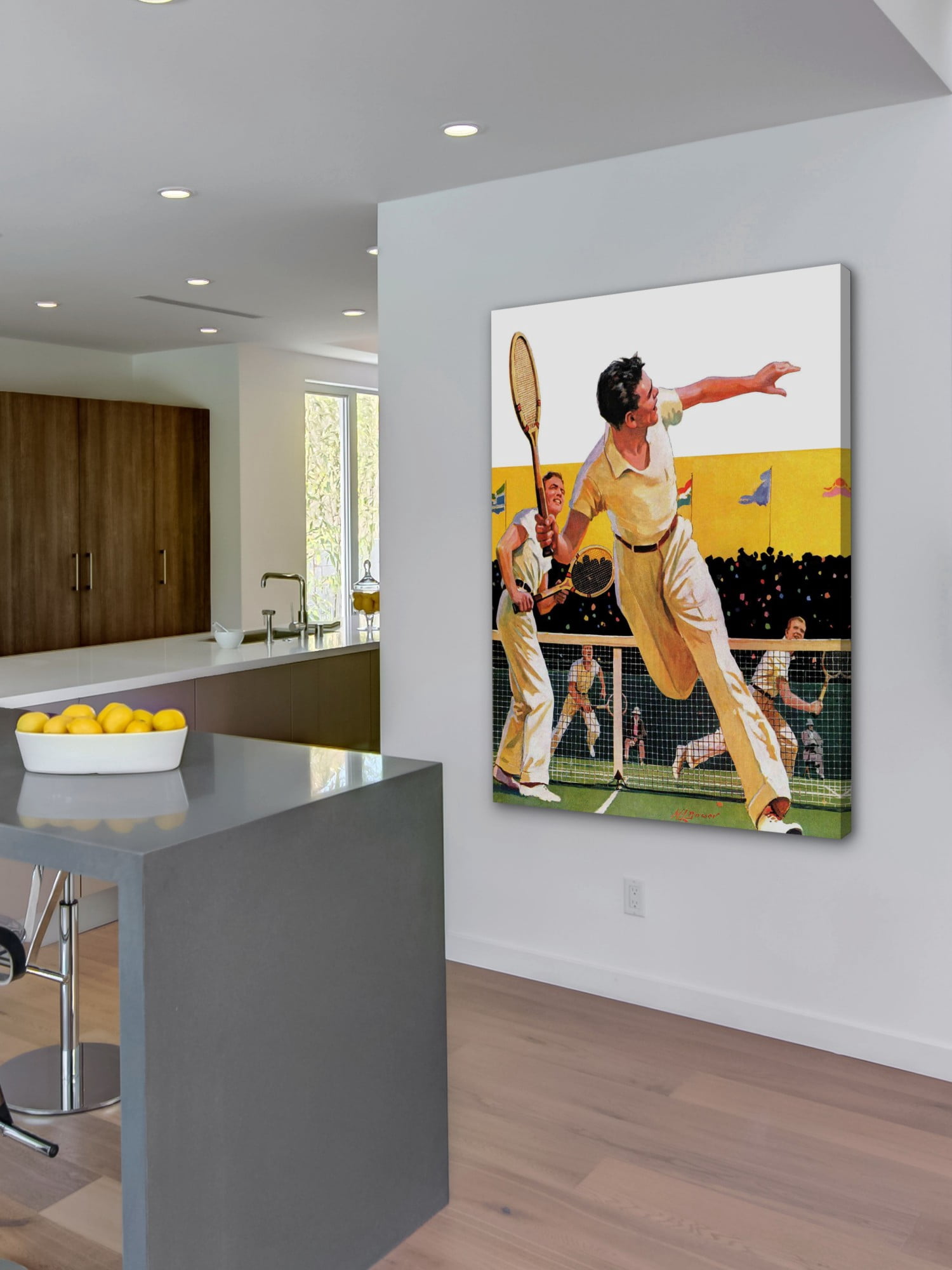 Marmont Hill Doubles Tennis Match by Maurice Bower Painting Print on Canvas