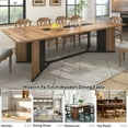 thumbnail image 5 of 95 inch Large Rectangular Dining Table for 10-12 People, Dining Table with Marble-Color Wood Waterproof Tabletop and Adjustable Leg, 7.9ft Luxurious Family Dinner Table for Office Kitchen Living Room, 5 of 8