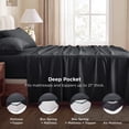 thumbnail image 3 of U by Bedsure Extra Deep Pocket King Sheets Set, Fits 18"-21" Mattresses, 4 Piece Soft Moisture Wicking Microfiber Bed Sheets, Black, 3 of 8