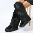 thumbnail image 3 of Women Winter Fluffy Faux Fur Knee High Boots Y2K Outdoor Snow Boots Luxurious Fashion Shoes, 3 of 3