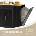 thumbnail image 2 of 53 Inch Black Kitchen Island with Storage, Trash Cabinet & Adjustable Shelves, Modern Farmhouse Design for Kitchen Dining, Easy Assembly, 2 of 11