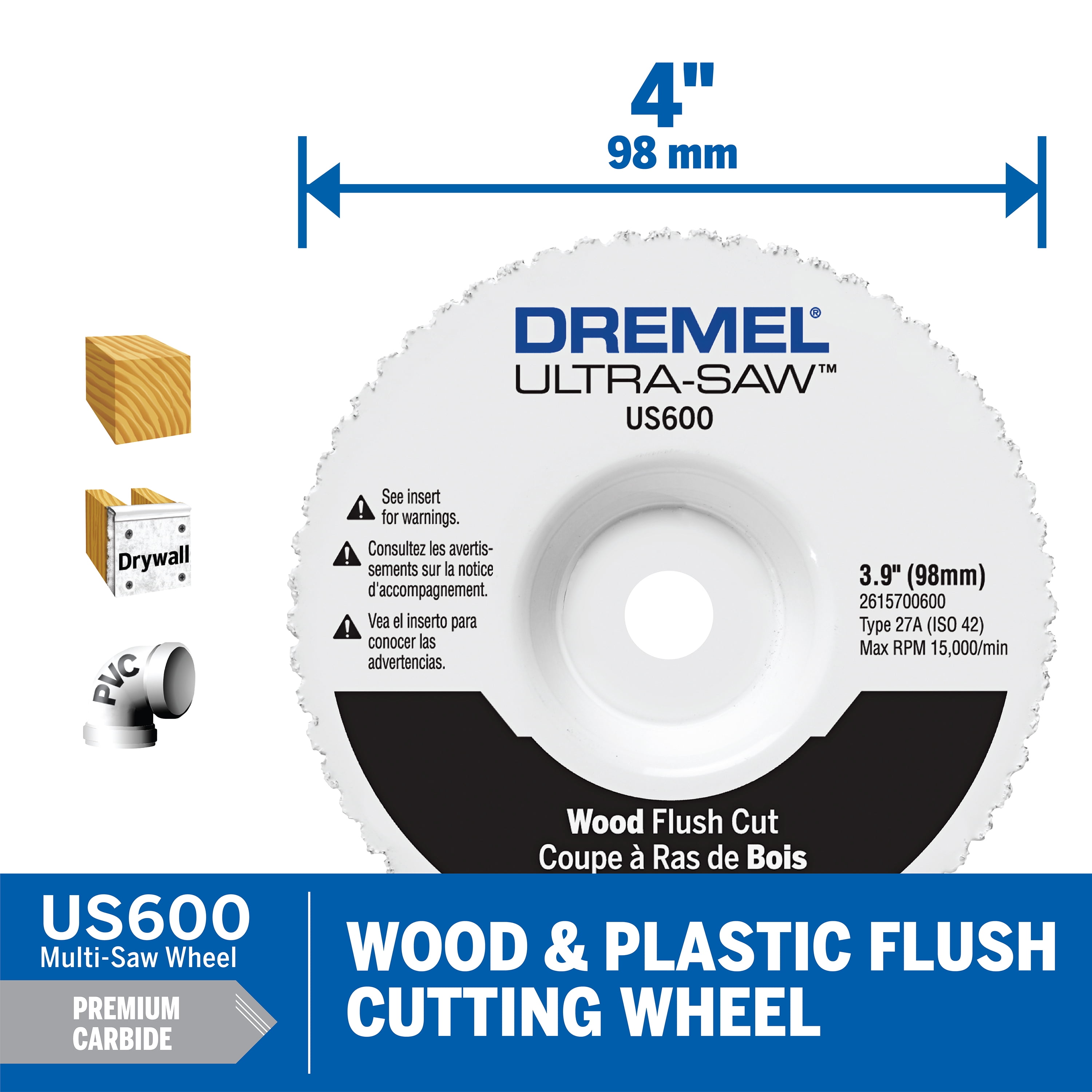 Dremel US600-01 4-inch Ultra-Saw Wood Flush Cut Wheel