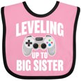 thumbnail image 3 of Inktastic Leveling Up to Big Sister Girls Baby Bib, 3 of 4