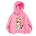 thumbnail image 2 of SGFCWSX Girls Fleece Sweatshirt Thermal Sweatshirts Kids Fashion Print Hoodies Pink Size 7 Years, 2 of 3