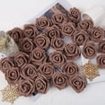 thumbnail image 5 of Artificial Rose Flower Heads, Real Looking Light Brown Foam Fake Roses for DIY Wedding Baby Shower Centerpieces Arrangements Party Tables Home Decorations (Light Brown, Stemless), 5 of 5