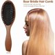 thumbnail image 2 of Natural wild boar brush hairbrush, antistatic scalp massage comb, oval wooden brush, beech handle, 2 of 5