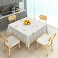 thumbnail image 6 of Tchckioa 70x70 Inch Square Tablecloth,Waterproof Table Cover for Kitchen,Gold Christmas Tree Snowflake, 6 of 7