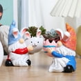 thumbnail image 3 of Dwarf Holding Flowerpot With Bunny, Decorative Figurine For Entrance, Outdoor Courtyard, Shelf, Desk, Coffee Table - Playful Quirky Design, Compact Size,, 3 of 6