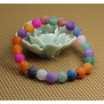thumbnail image 3 of Natural Multicolor Weathered Agate Gemstone 8mm Round Beads Stretch Bracelet 7" Unisex, 3 of 5