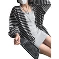 thumbnail image 4 of hirigin Women's Striped Print Cardigan, Casual Long Sleeve Button Down Loose Tops Outwear, 4 of 9