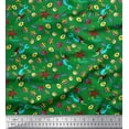 thumbnail image 1 of Soimoi Rayon Crepe Fabric Fish,Mermaid & Starfish Ocean Decor Fabric Printed Yard 46 Inch Wide, 1 of 3