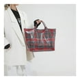 thumbnail image 5 of Large PVC Tote Bag for Women, Clear Plastic Handbags, Casual Work Travel Plaid Design Plastic Carryall Shoulder Bag, Clear Shopping Hobo Bag, Winter Fall Fashion Kraft Paper Tote Bag, 5 of 8