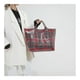 thumbnail image 5 of Lonchera, bento boxes, bolsa de PVC a cuadros para mujer, bolsa de plástico con estampado de letras, ideal para ir de compras, regalo de Navidad, bandolera., 5 of 8