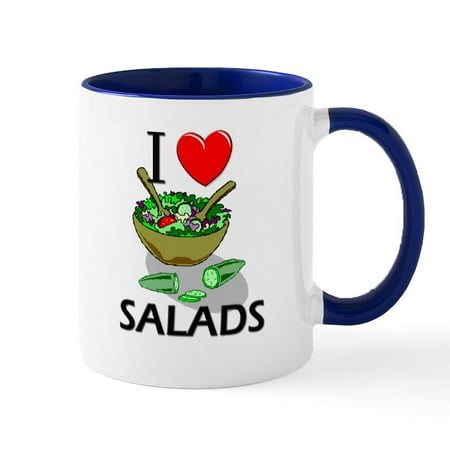 

CafePress - I Love Salads Mug - 11 oz Ceramic Mug - Novelty Coffee Tea Cup