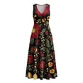 thumbnail image 4 of STETMN Boho Maxi Dress for Women Deep V Neck Tank Dress Floral Print Long A-line Vacation Dresses, 4 of 8