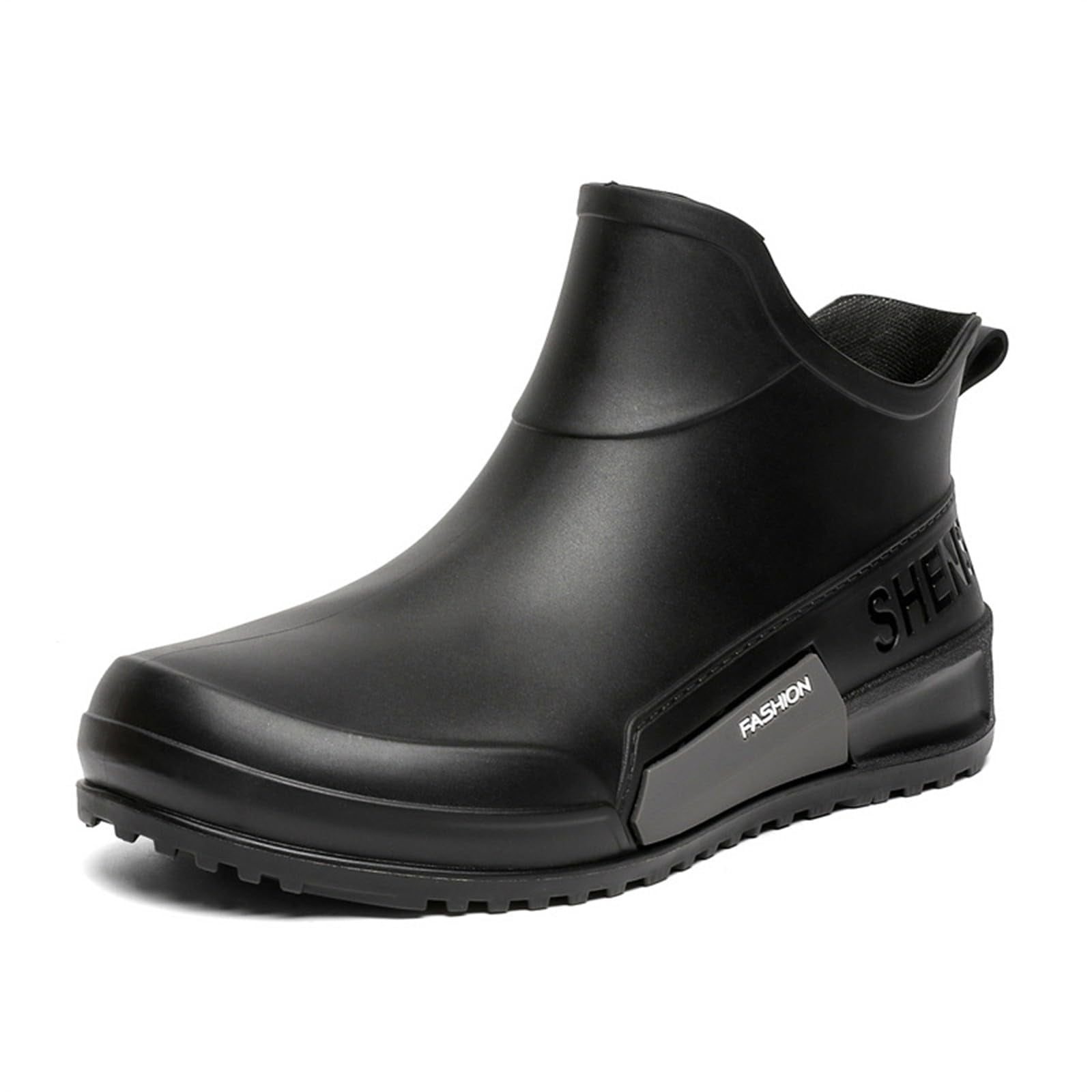 Willtoo Rain Boots for Women Fashion Walking Water Shoes,Water Resistant Ankle Rubber Boots Non-Slip Soles Mid Calf Booties Outdoor Casual Slip On Rubber