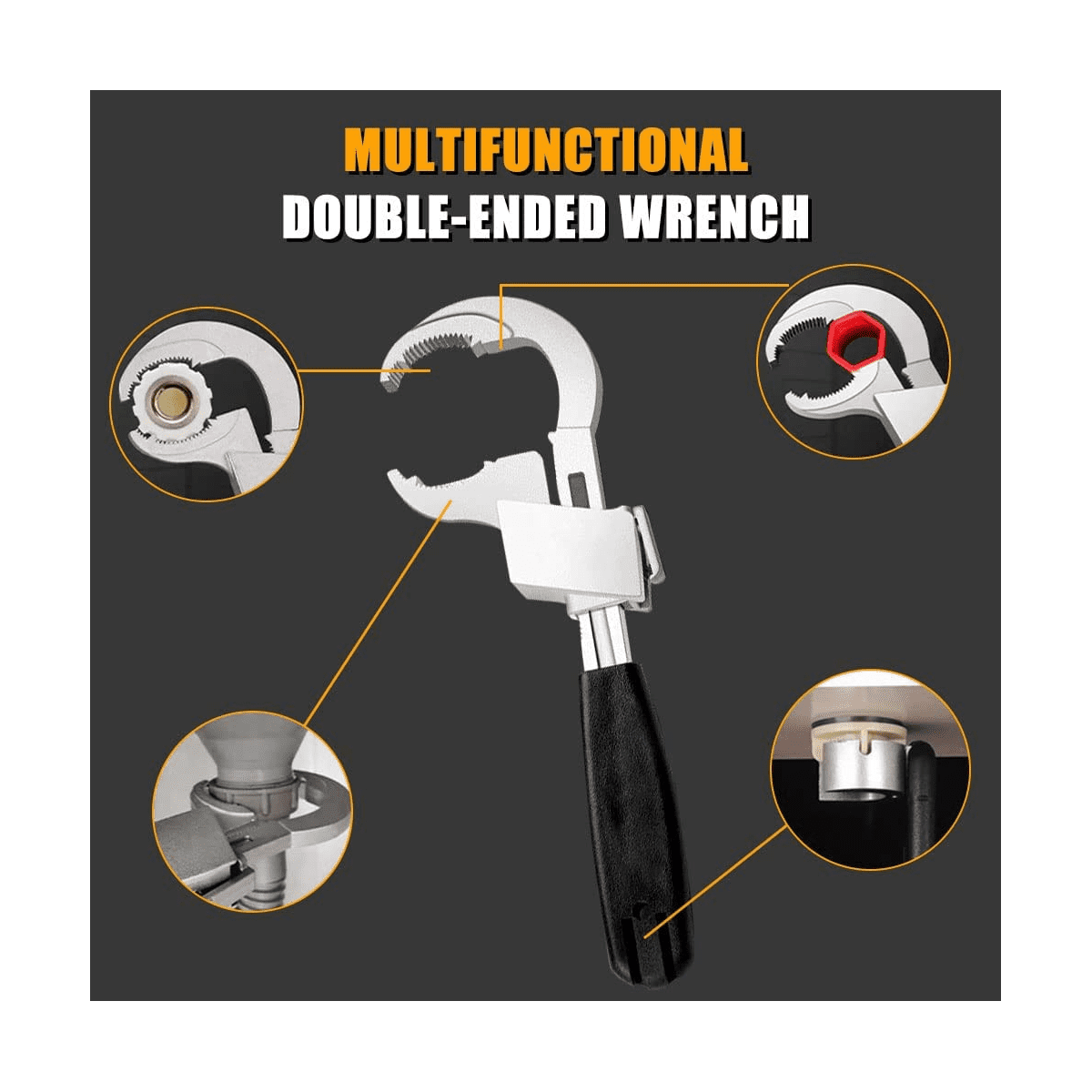 BIENKA Clé à Crochet Réglable En C -, Tête Carrée 32-76 Mm