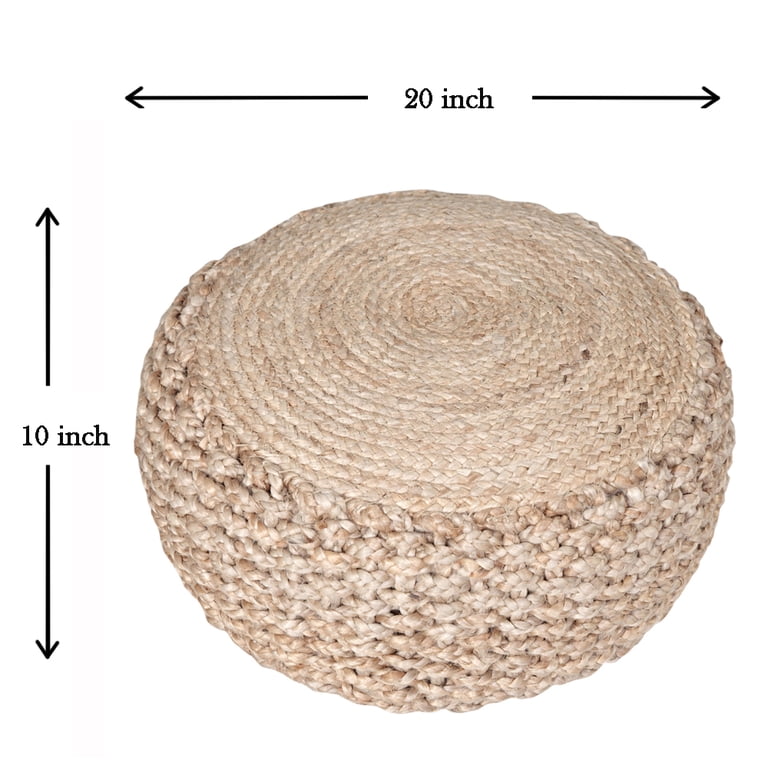 Lr Home Sarahi Round Hand-Braided Jute Pouf Ottoman photo 4