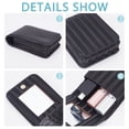 thumbnail image 3 of PU Leather Lipstick Case with Mirror Travel Lipstick Pouch Mini Portable Makeup Holder for Women Girls Black 106x82x29mm Inner Diameter: 75x18mm, 3 of 5