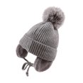 thumbnail image 1 of Diconna Kids Woolen Hat Unisex Solid Color Knitted Cap Earmuffs Hat Beanie, 1 of 7