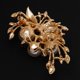 thumbnail image 5 of Bridal Vintage Crystal Rhinestone Flor Grandes Broches Pins Oro, 5 of 8