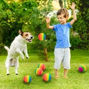 Homotte 6 Pcs Rainbow Playground Balls for Kids, 5 inch Kickball Dodgeball Handball Set for Indoor & Outdoor Activities with Hand Pump