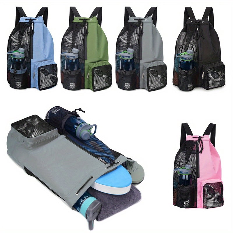 Panliya is beautiful Swim bag Net drawstring backpack with wet pocket beach backpack swimming, gym, and workout gear storage bag01