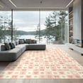 thumbnail image 2 of ODIKA 8'x10' Ultra-Soft Area Rug, Preppy Kawaii Checkered Plaid Starburst Motifs Cute Scattered Pink Flowing None Washable, Bare feet friendly, Silk-Touch for Bedroom, Under Sectional, 2 of 7