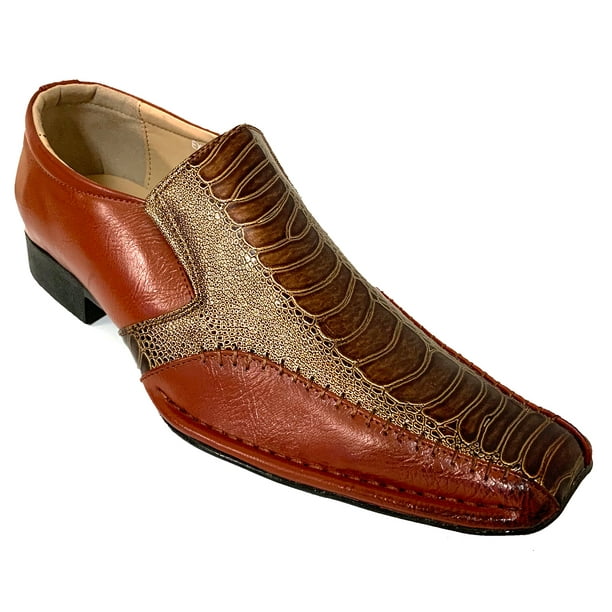 BP Clothing Men's Dress Shoes Alligator Crocodile Western Elastic