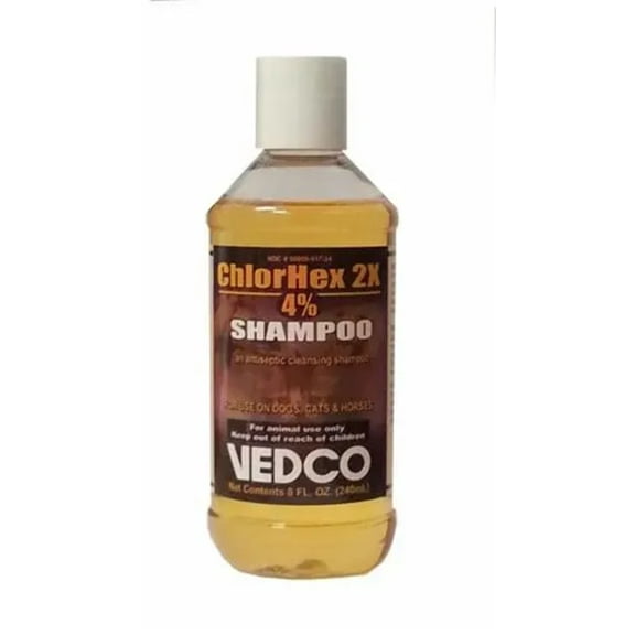 Vedco ChlorHex 2X 4% Antiseptic Pet Shampoo Chlorhexidine Dog Cat Horse 8 oz.