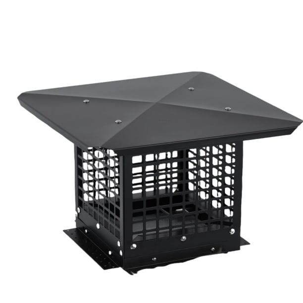Yeshouse Tapa de chimenea PrecisionAuto, de acero con rejilla de malla, compatible con conductos de arcilla, base ajustable, protección contra animales y escombros