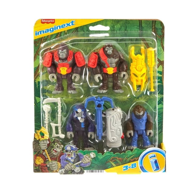 Figura de Acción Imaginext Mundo Aventura Paquete Gorilas y Monos