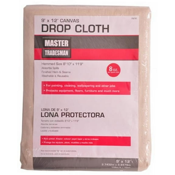 Master Tradesman 58901 9 x 12 ft. Canvas Dropcloth