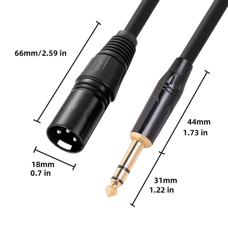 6.35 mm 1/4 inch TRS to XLR Male Balanced Signal Interconnect