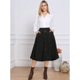 thumbnail image 4 of DARING DIVA Women's High Waist A Line Midi Skirts with Pockets XS Black, 4 of 6