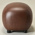 thumbnail image 4 of 23" Wide Faux Leather Upholstered Ottoman, Mid-Century Modern Living Room Footrest with Soft Padded Seat, Footstool for Bedroom, Entryway or Living Room, Dark Brown, 4 of 12