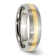 thumbnail image 4 of Auriga Fine Jewelry Titanium Brushed with 14k Gold Inlay 6mm Men's Band Size 11.5, 4 of 5