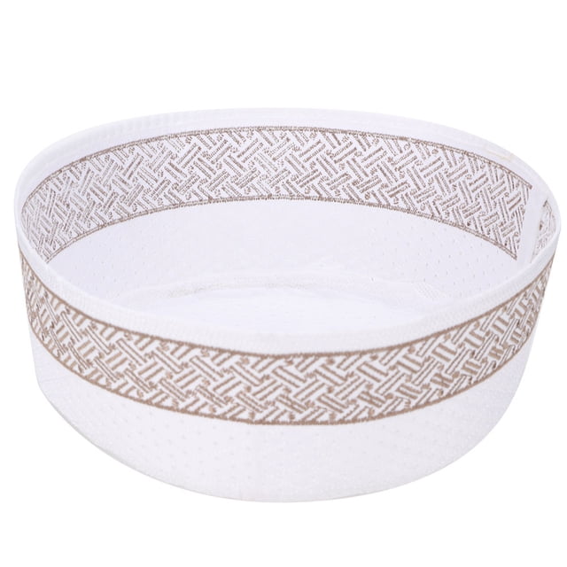 Sombrero de oración musulmán de tela de algodón mezclado de poliéster Sombrero bordado de hombre islámico (café 57 cm)