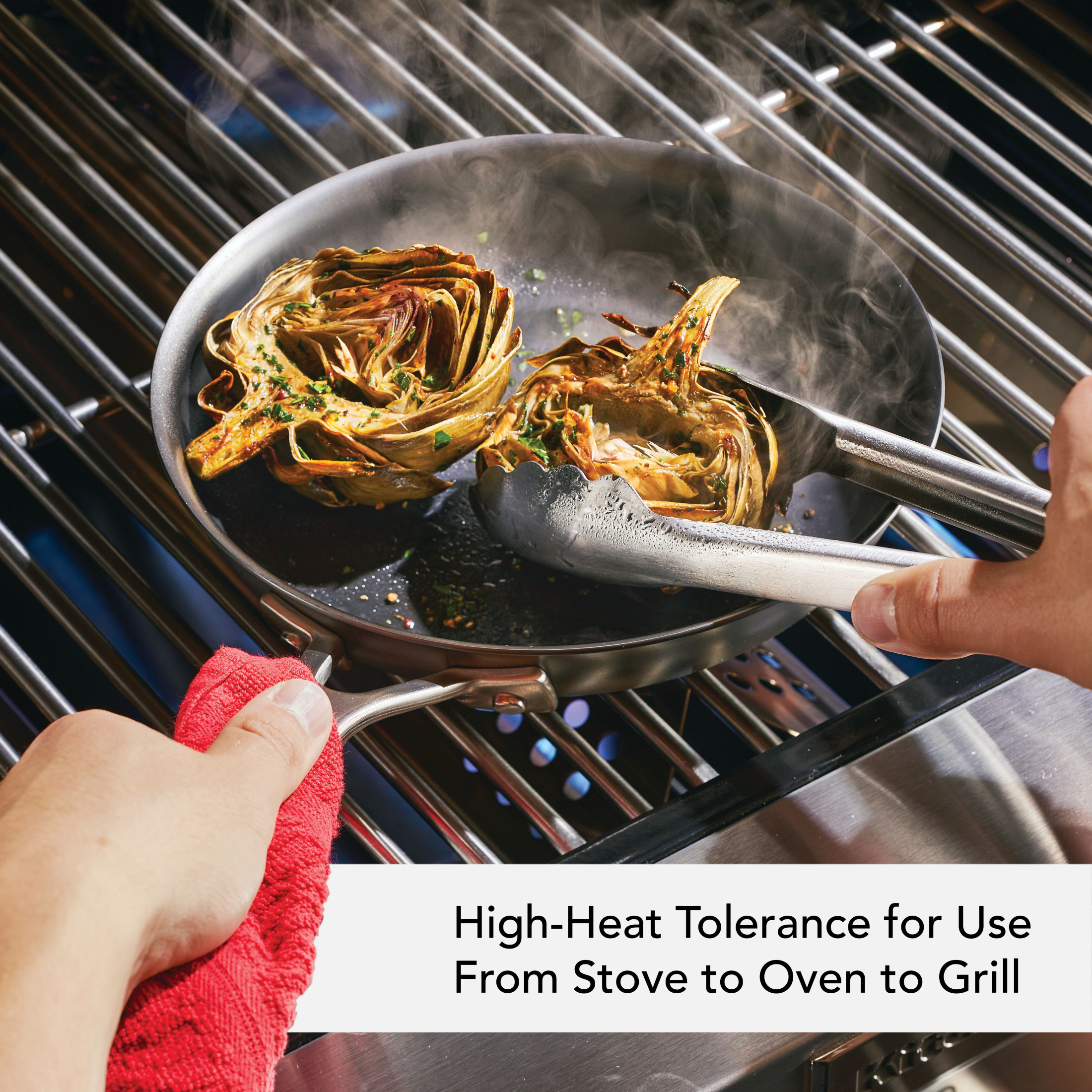 KitchenAid NITRO Carbon 8.5 Inch Steel Skillet, Induction Compatible, Metal Utensil, Broiler and Oven Safe to 750°F,
